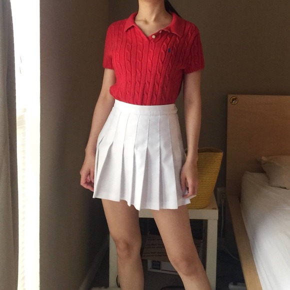 Ralph Lauren Tops - Ralph Lauren Blue Label Knit Red Polo Sweater.-G5.
